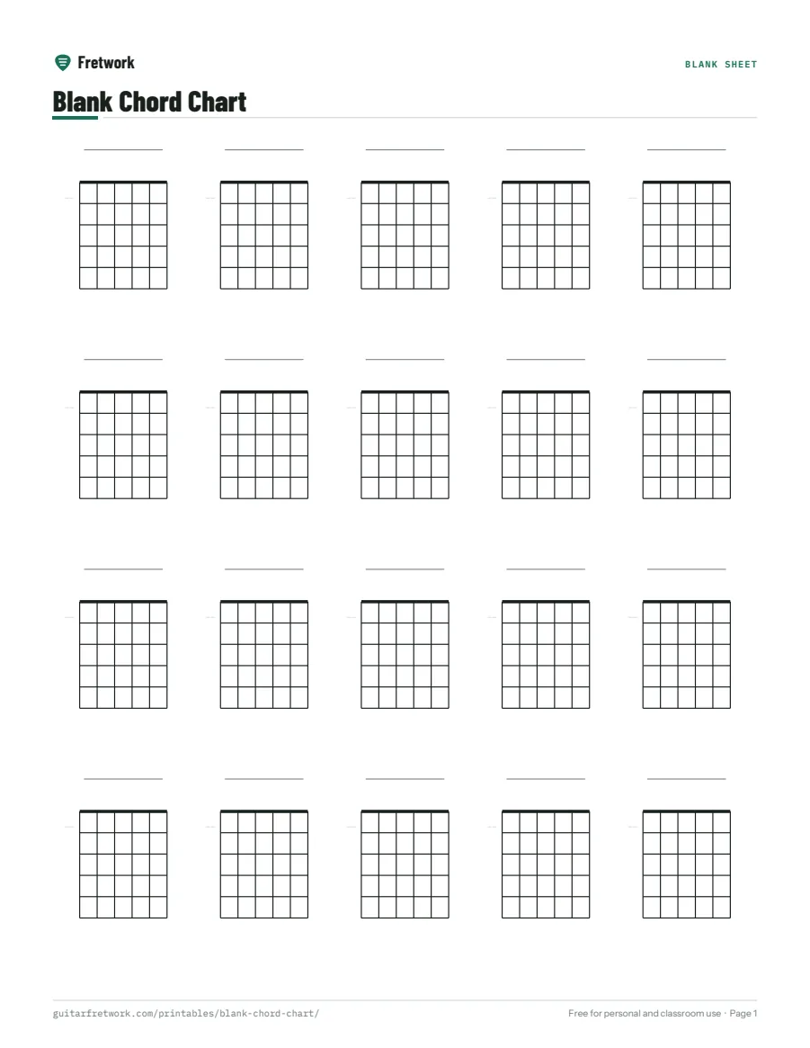 Preview of the Blank Chord Chart