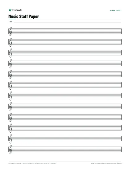 Blank Music Staff Paper preview