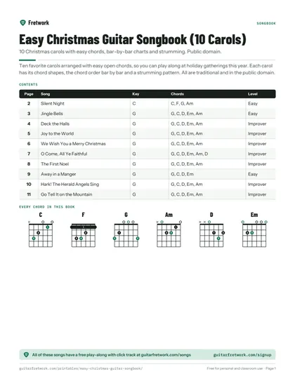 Easy Christmas Guitar Songbook (10 Carols) preview