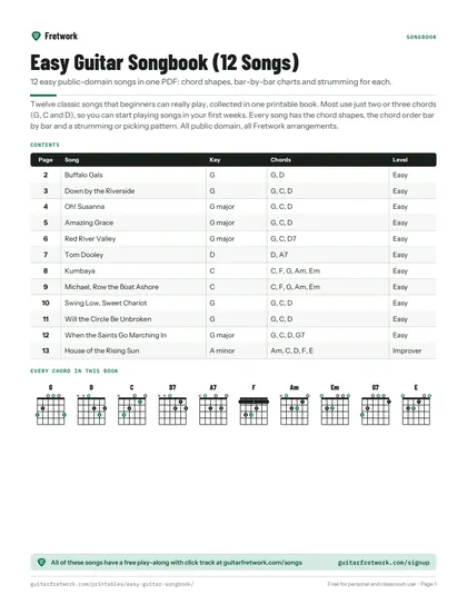 Easy Guitar Songbook (12 Songs) preview