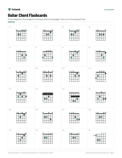 Guitar Chord Flashcards preview