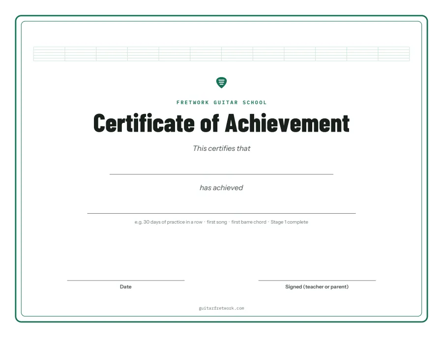 Preview of the Guitar Practice Certificate