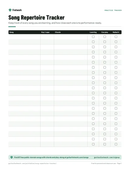 Song Repertoire Tracker preview